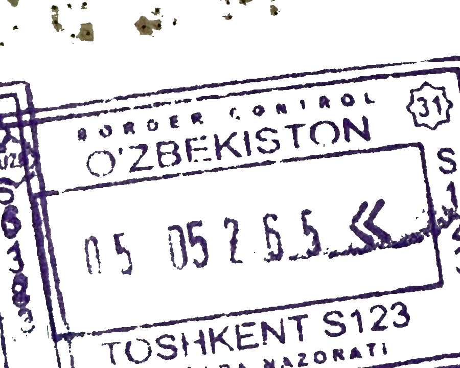 Uzbekistan border control stamp